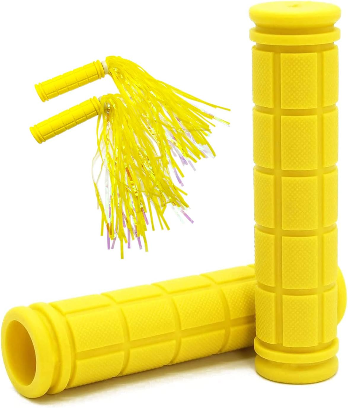 Bike Handle Grips with Tassel Streamers for Girls Boys and Kids, Non-Slip Bicycle Handlebar Grips Cover for Mountain Bike, Scooters Road Bike BMX MTB Cycling Replacement Parts - Black image number 2