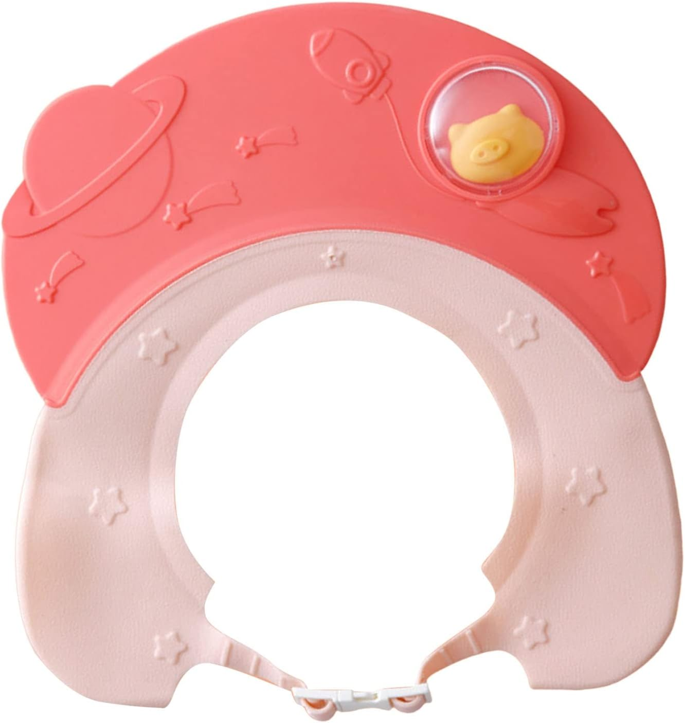 Sanwoodenz Baby Bathing Cap Boys Girls Ear Protective Shampoo Hat Waterproof Adjustable Practical Elastic Red image number 4