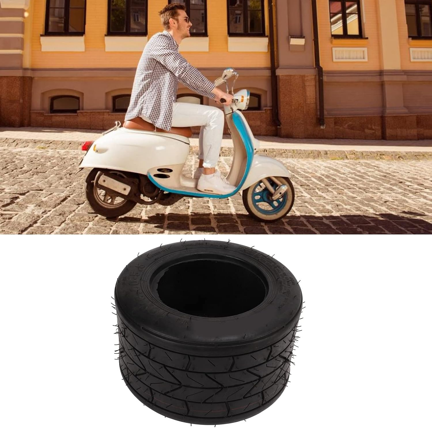 10 Inch Wide Tyre, 10 X 6.00-5.5 Vacuum Tyre, Durable for Motor for Electric Scooter image number 3