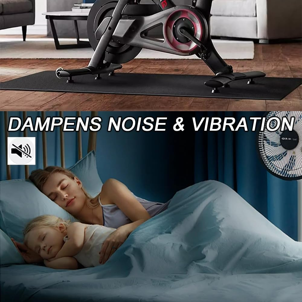 Exercise Equipment Mat, Bike Mat,Non Slip Foam Pad,Treadmill Mat,Noise-Reducing Floor Mats, for Stationary Indoor Bike,Hardwood Floor, Gym Equipment image number 1