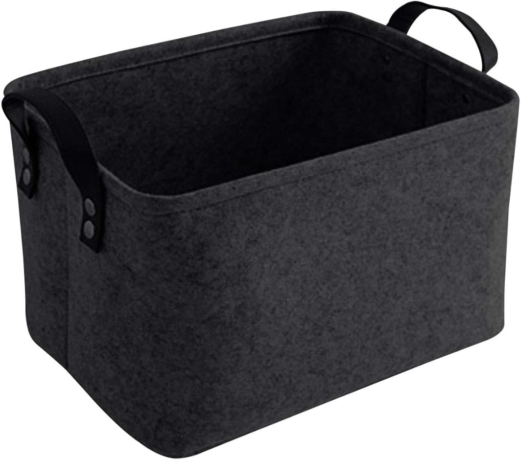 Foldable Felt Storage Basket with Eco-Friendly and Non-Toxic Materials, Leather Handles for Baby Room, Home Organisation, Laundry, and Toy Storage, Collapsible Design - Great Gift Idea - Jotron image number 5