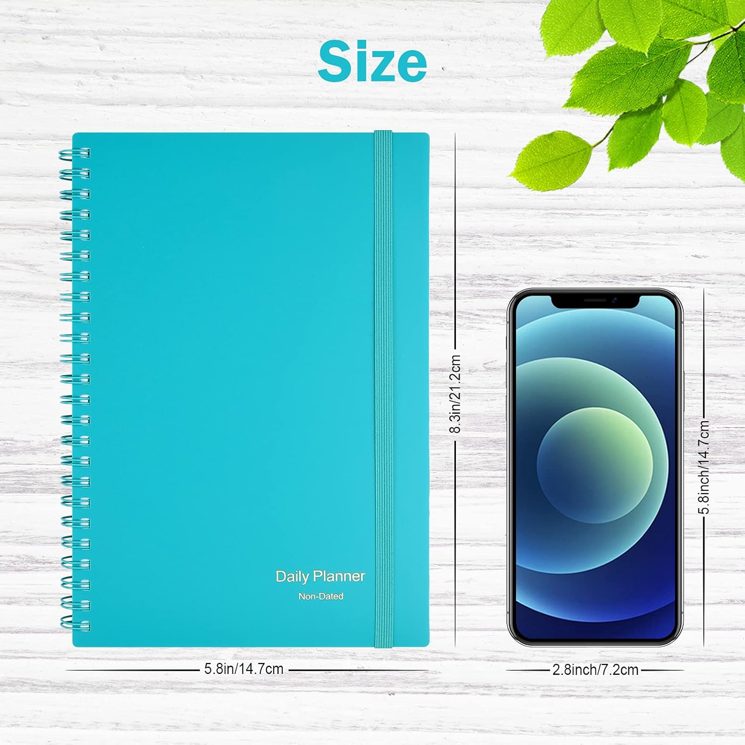 Daily Planner Undated, Asten to Do List Notebook Hourly Schedules Spiral Appointment Planner for Men and Women,Pvc Hardcover,Elastic Closure, Inner Pocket 8.3" X 5.8" (Blue) image number 7