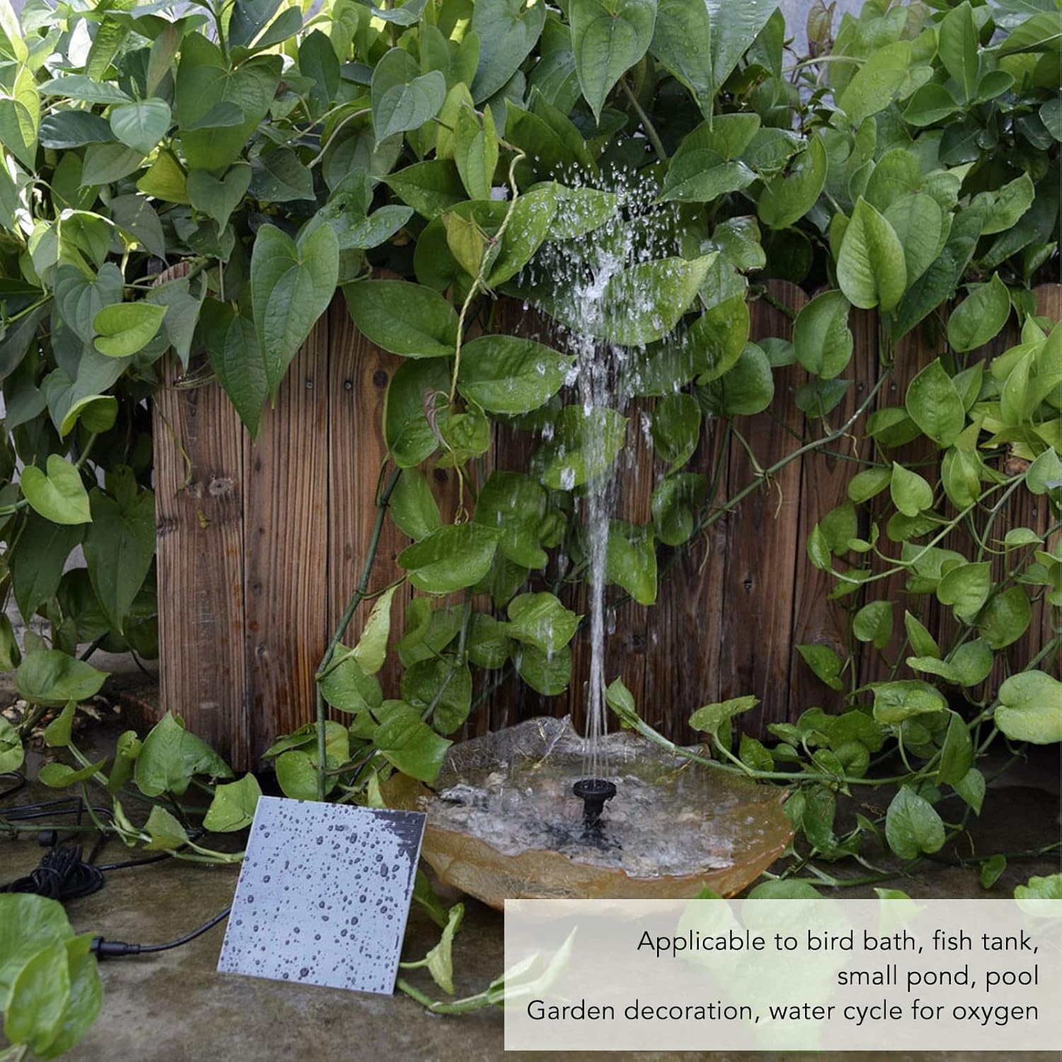 Zerodis Garden Recreation Pump Abs Small Fountain Kit for Bird Bath and Garden Decoration with 120Cm Lift for Lovers DIY Outdoor Solar Fountain image number 3