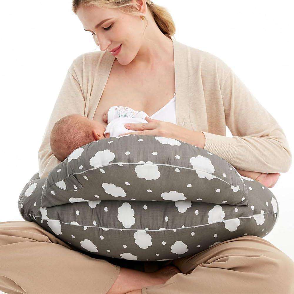 Nursing Pillow,Cradle Arm Pillow,Enhanced Support & Comfort,Adjustable Waist Strap,Wider Breastfeeding Cushion,Fit for All image number 4