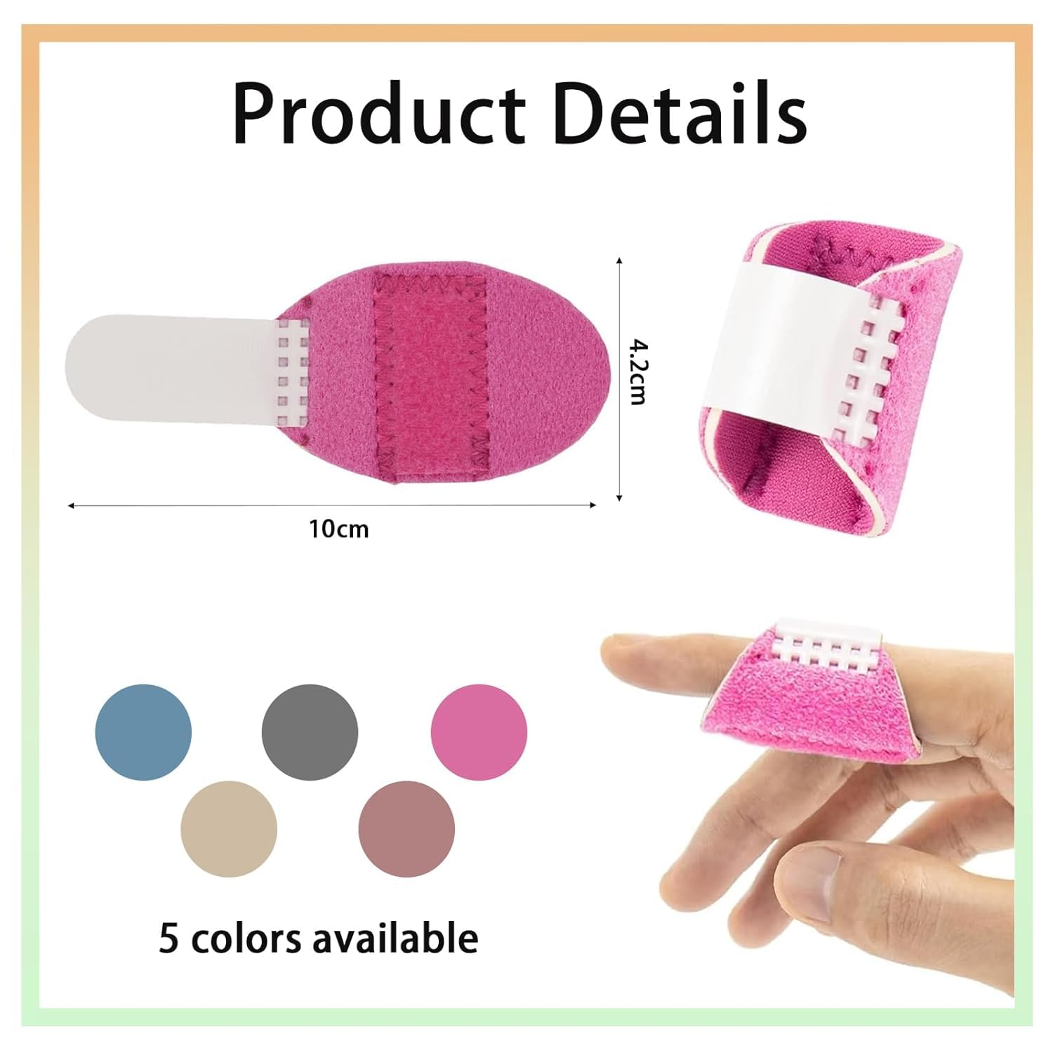 5 Pack Finger Splint, Adjustable Fingers Splints, Finger Stabilizer Finger Support, Finger Straightener Fingers Splint Stabilizer for Broken Fingers Arthritis (Small) image number 5