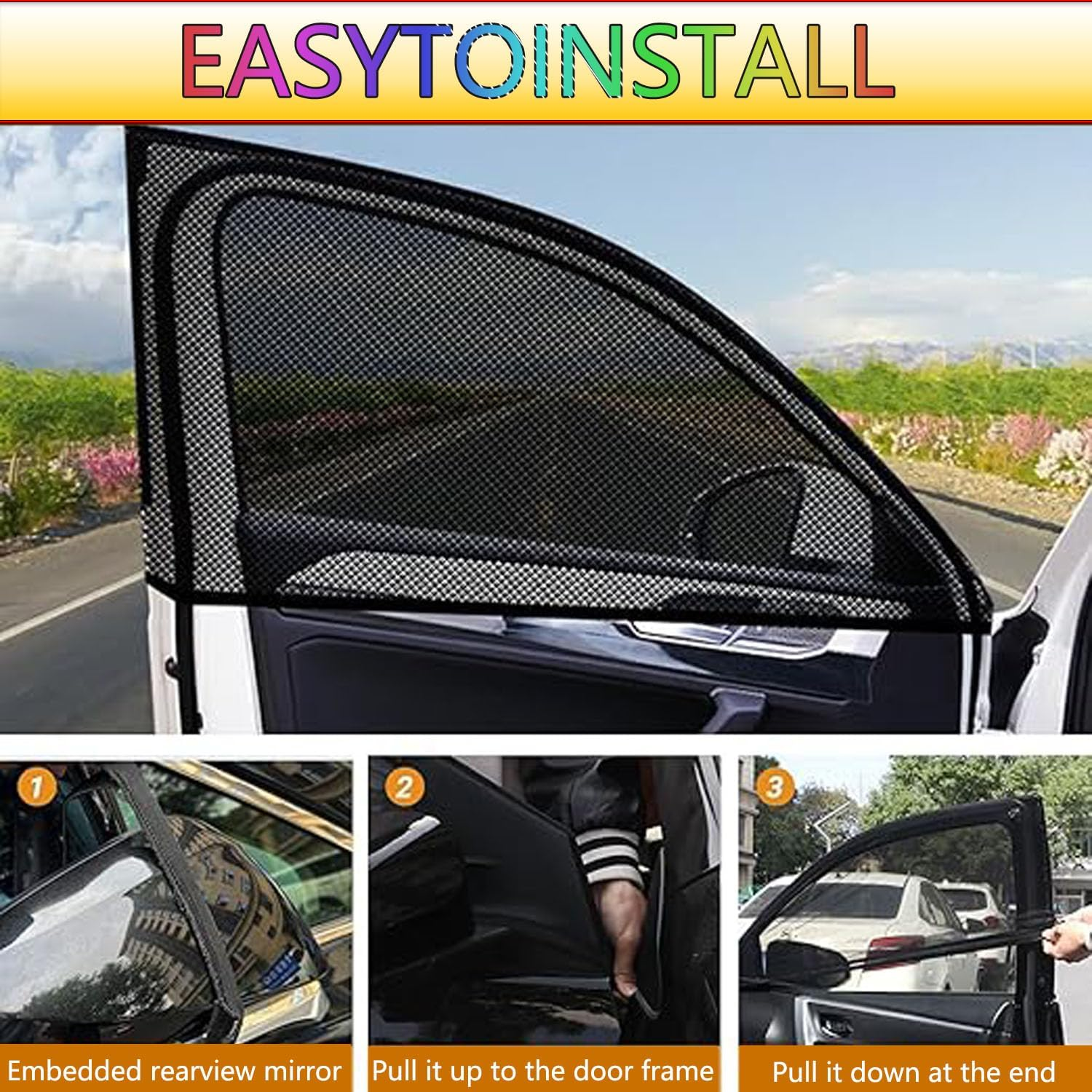 5Pcs Car Windshield Sun Shade, Winter Windshield Protector, Sunshade Front Window Automotive Covers, Car Windscreen Cover with Side Mirror Cover (160Cm)