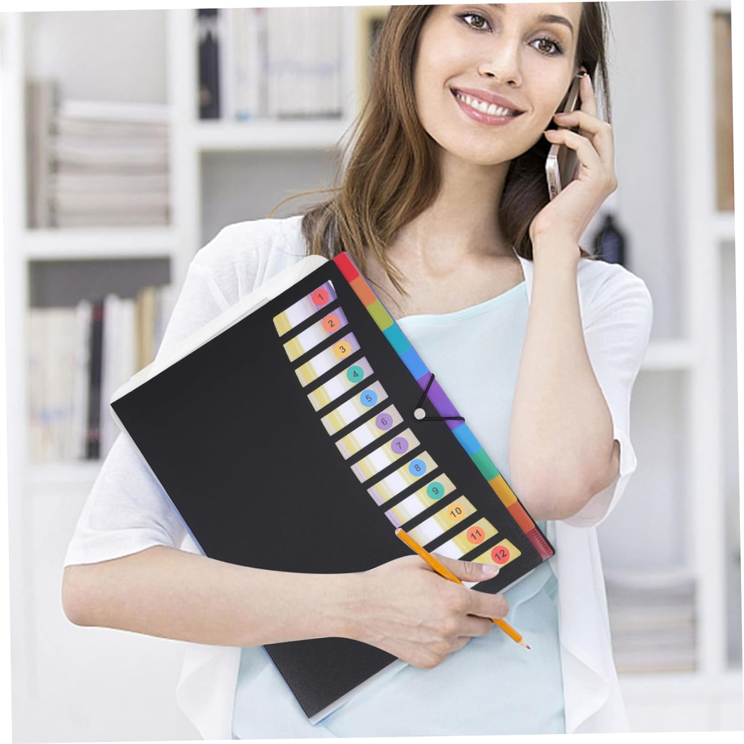 CLISPEED Expanding File Folder Portable Travel Document Organizer Large Capacity Document File Organiser for Office Use image number 4