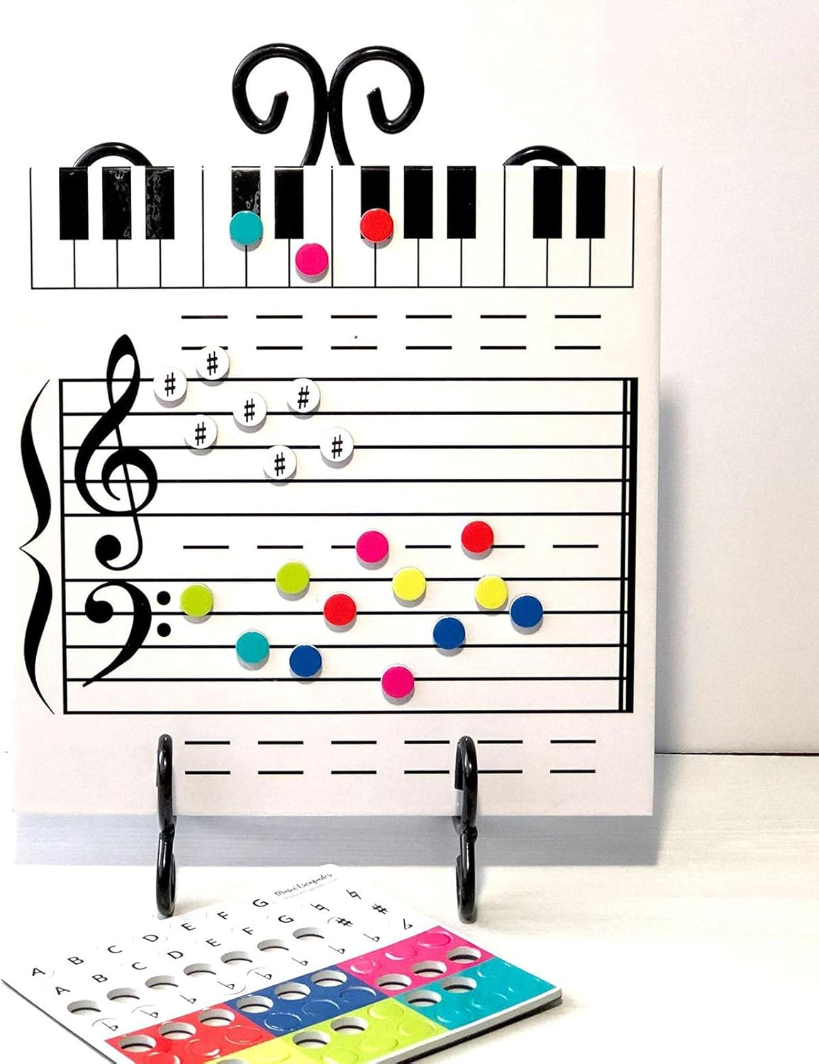 Music Staff Whiteboard, Magnetic Dry Music Staff White Boards with Music Notes Stickers and Music Staff Lines, Best Music Lovers, 9.84 X 9.84 Inches image number 6