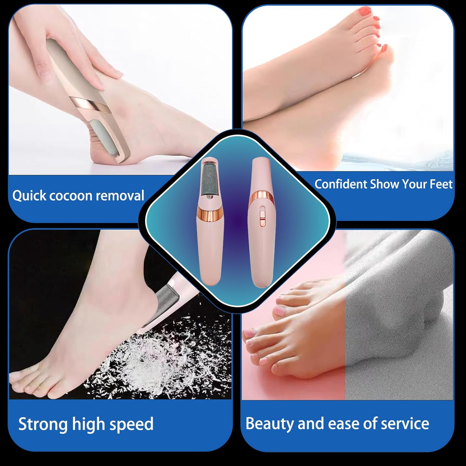 Smooth Pedicure Wand, Electric Callus Remover for Feet, Rechargeable Pedicure Tools Foot Care Kit, Pedicure Tools, Pedicure Tools Kit, Feet Care, Removes Dry Skin for Smoother Feet image number 1