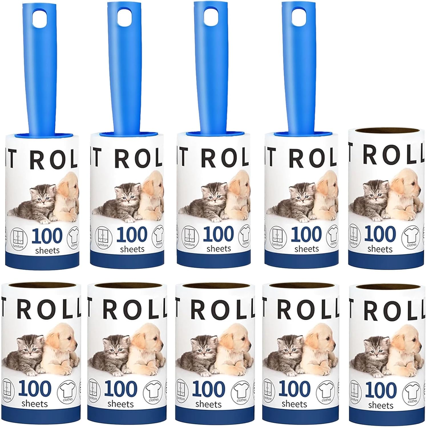 1000 Sheets Lint Rollers for Pet Hair Extra Sticky, Mega Value Set Lint Rollers for Pet Hair Removal, Dog and Cat Lint Remover for Clothes, Furniture, Carpet