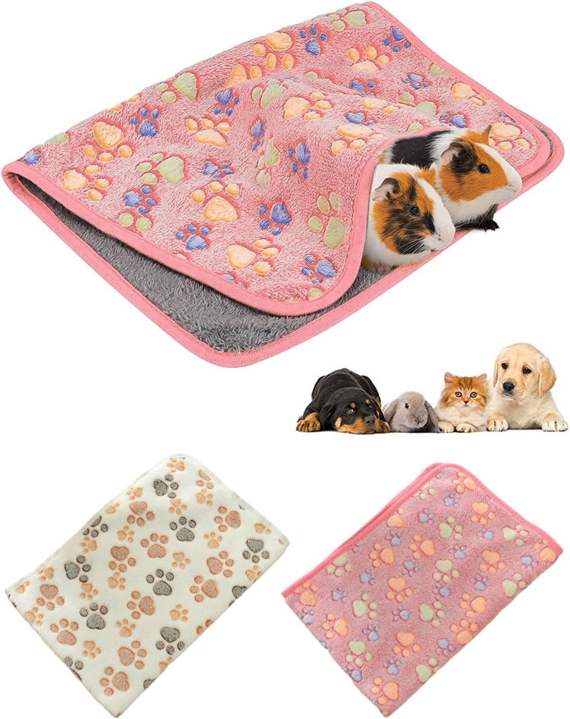 SCJJZ Pack of 2 Cat Blankets, Cat Blanket for Cats, Cuddly Blanket Dog Washable and Fluffy Soft and Warm Blankets Pets for Small Medium Dogs Cats Pet Blanket Sleeping Mat 40 X 60 Cm image number 3