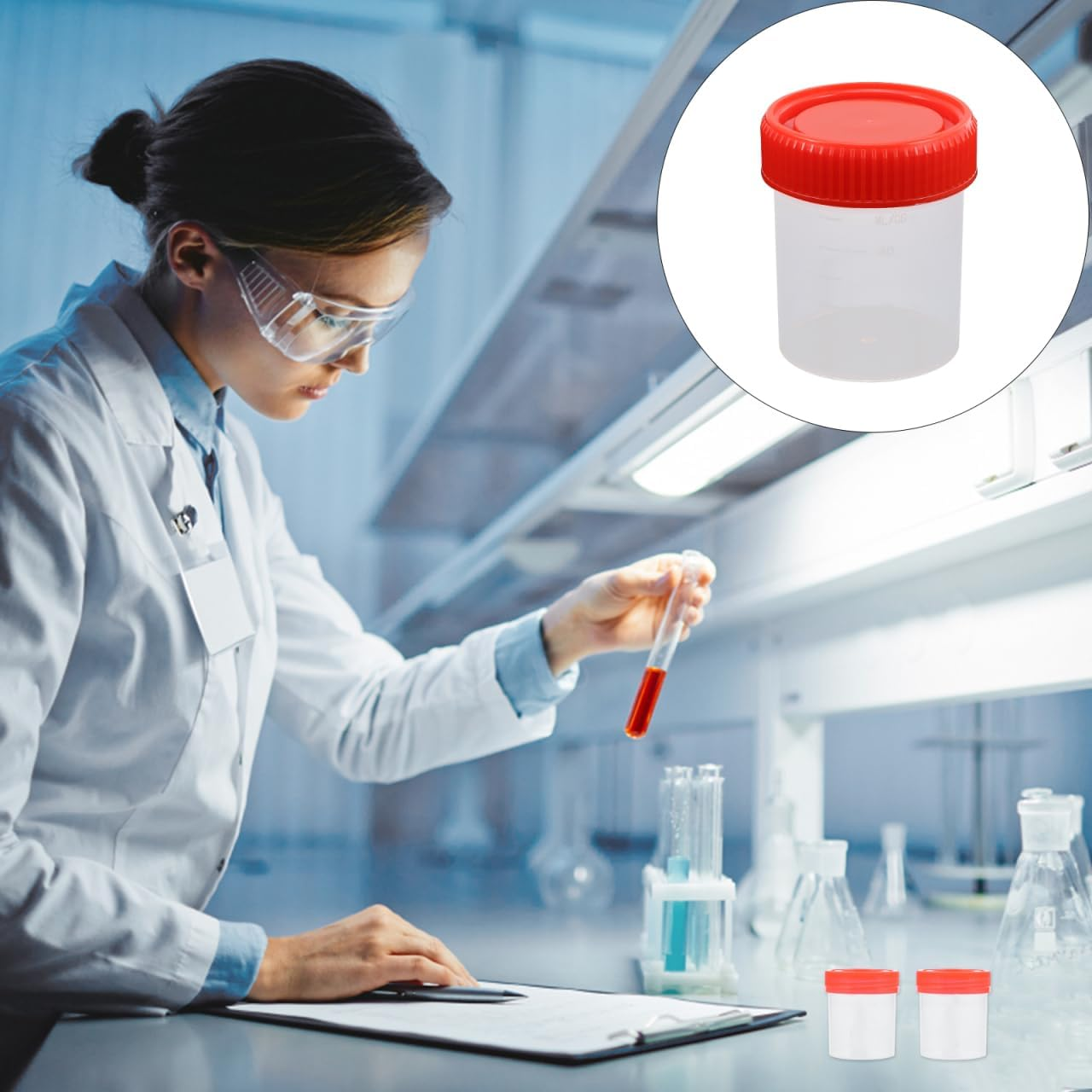 Gatuida Medical Use 10 Pack 60Ml Pee Sample Plastic Specimen Container for Testing image number 5