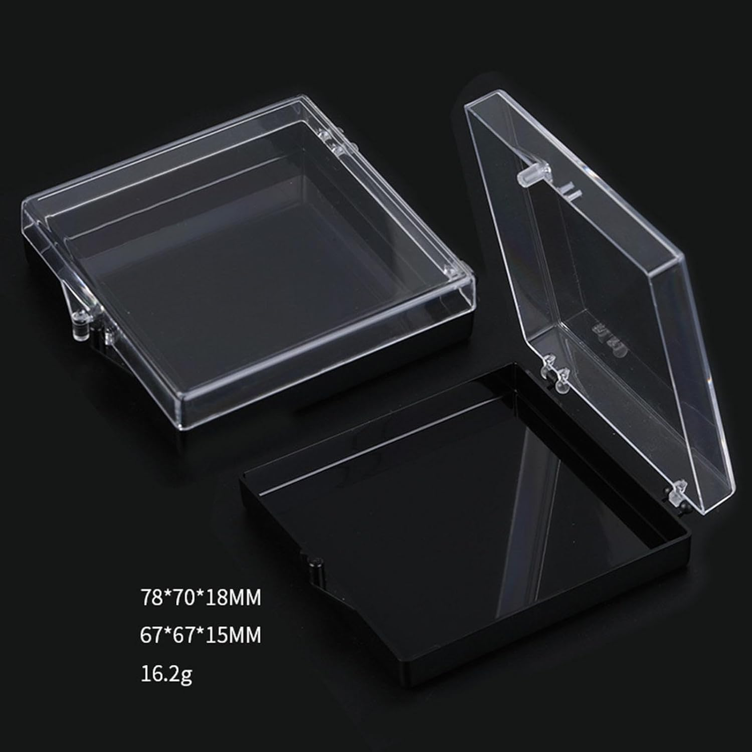 Kokiya 10 Pieces,Press on Nail Storage Box Artificial Nail Display Organizer,Mini,Small,Nail Storage Container for Artificial Nails, Black - Transparent image number 5