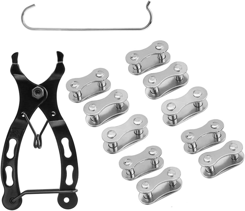 Yakamoz Bicycle Chain Repair Tool Set, Bike Chain Tool with 10Pairs Quick Reusable Master Link Single Speed Chain Joint Connector + Bike Chain Plier for Speed Chains Repair Tool Kit image number 6
