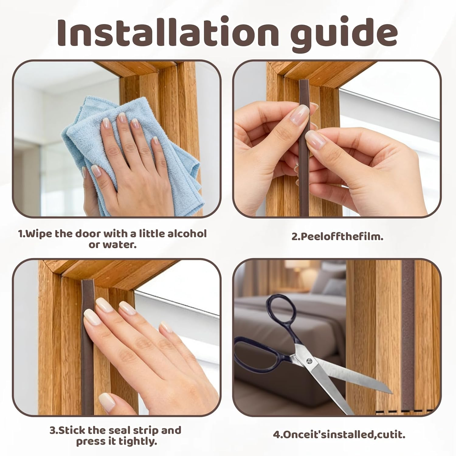 2 Pack Door Seal Strip, 20M Foam Tape for Weather Stripping Door Seal and Window Insulation, Self-Adhesive Door Gap Blocker for Home Improvement image number 4