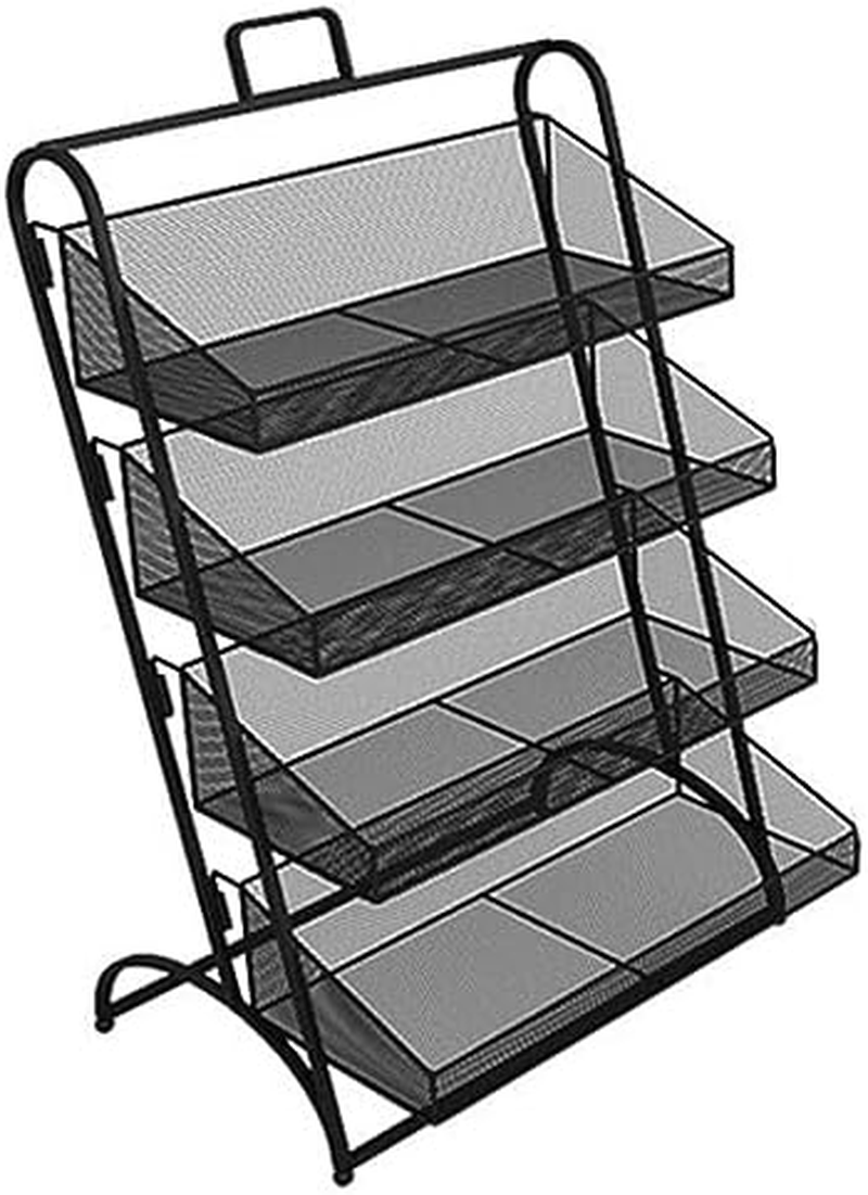 Snack Storage Rack Storage Baskets， Countertop Snack Stand Retail Store Display Rack(Black,41X26.5X50Cm) image number 1