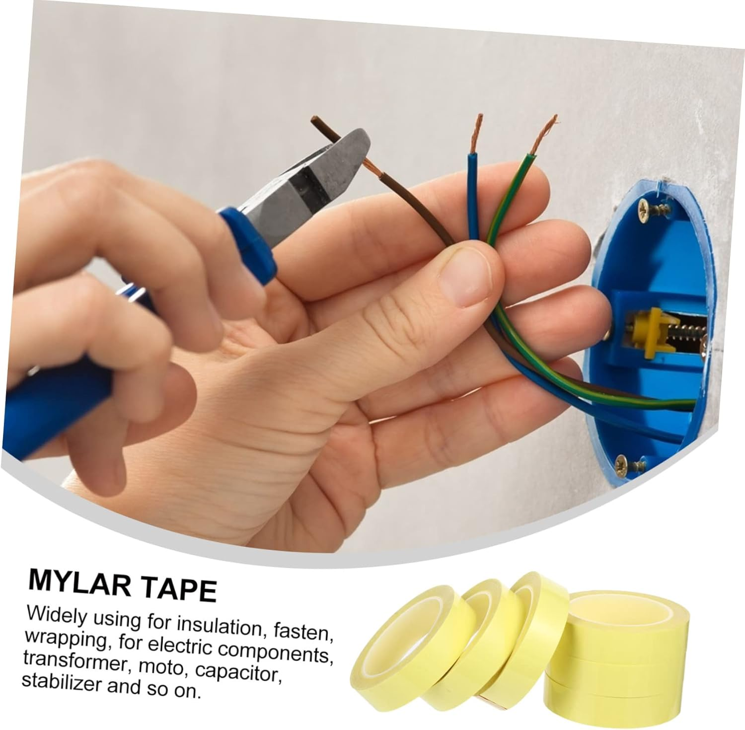 6Pcs Pet Insulation Tape Long Abrasion Moisture Resistant Electrical Tape for High-Voltage Cable Random Color image number 1