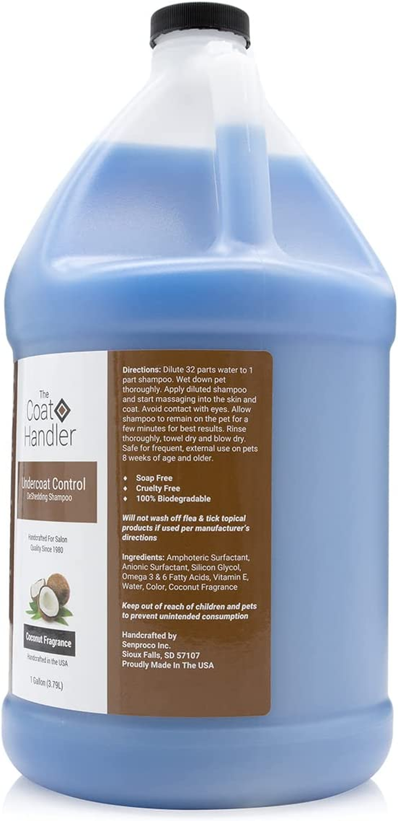 Undercoat Control Deshedding Dog Shampoo, 1 Gallon - Combats and Reduces Shedding, Undercoat Removal, Omega 3 & 6 Rich, Vitamin E Strengthens the Hair Follicle, Natural image number 6