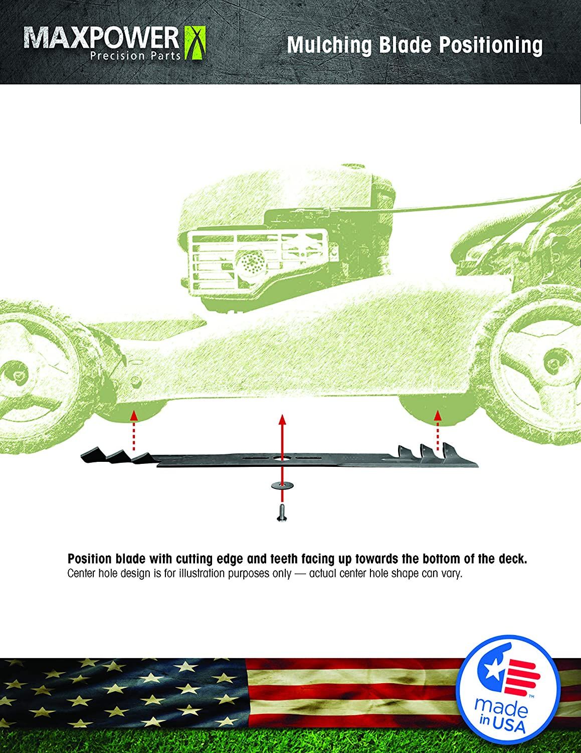 Maxpower 331532XB Commercial Mulching Blade for 42 In. Cut MTD, Cub Cadet, Troy-Bilt Mowers Replaces OEM #'S 742-04126, 942-0616