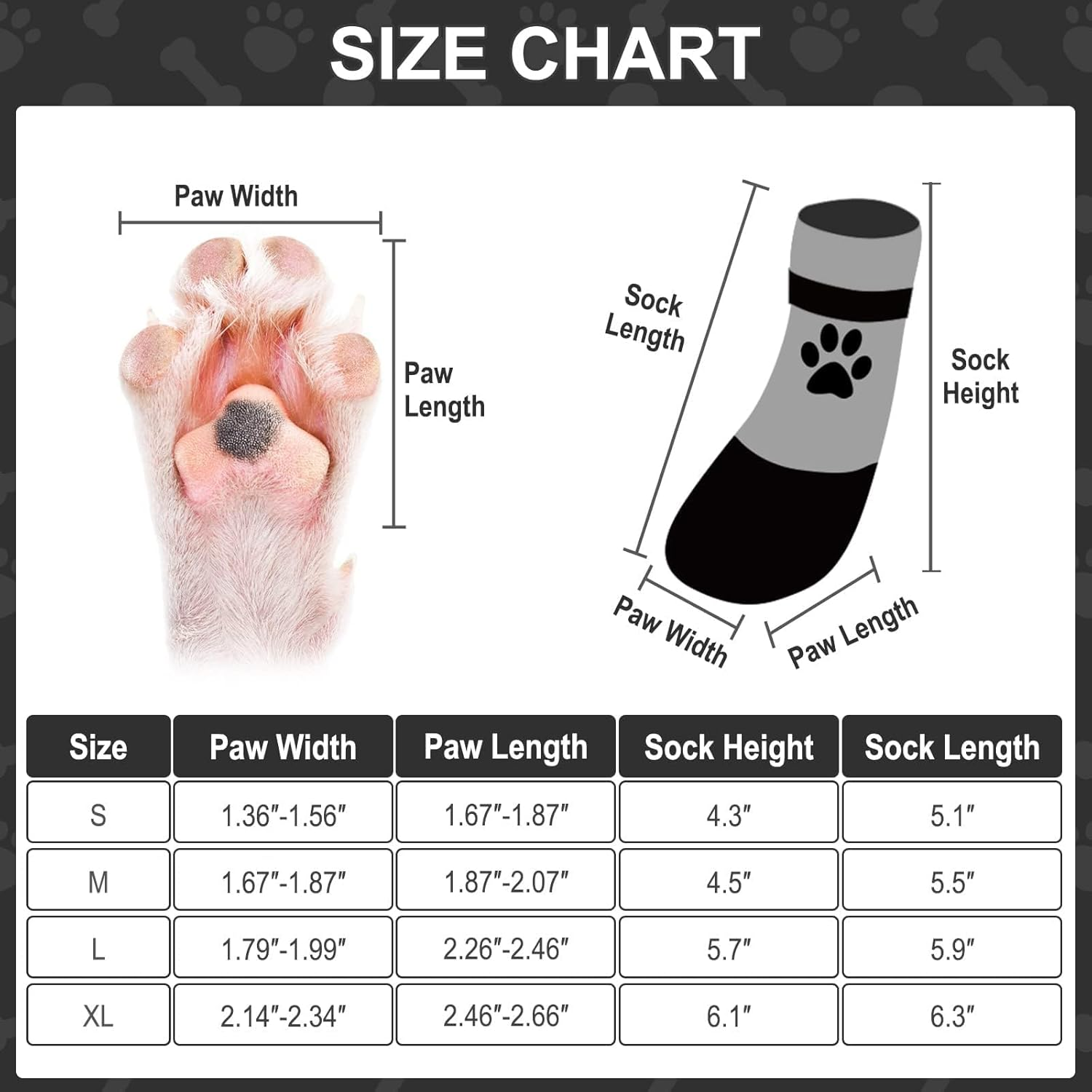 KOOLTAIL anti Slip Dog Socks for Hot/Cold Pavement to Prevent Licking Paws,Booties for Hardwood Floors,Traction Rain Dog Boots&Paw Protectors Shoes with Grip for outside Small Medium Large Senior Dogs image number 6