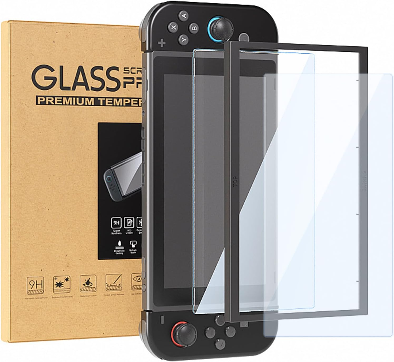 Screen Protector Glass for Nintendo Switch 2 2025 with [Alignment Frame], Premium Tempered Glass（2 Pack） image number 4