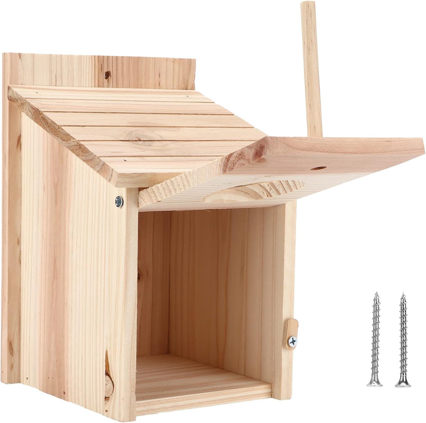 Bird Houses for Outside, Safe Wooden Bird House Hanging Birdhouse for Finch, Bluebird, DIY Wood Birdhouse, Birdhouse Breeding Box with Standing Rod for Garden, Yard image number 4