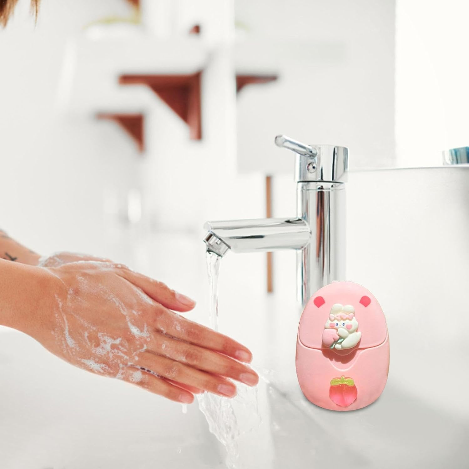 Travel Soap Slices, Soap Paper Sheets, Travel Soap Sheets with Portable Cartoon Soap Slices, 50 Pieces Soap Paper for Washing Hands, Small - Duckling image number 2