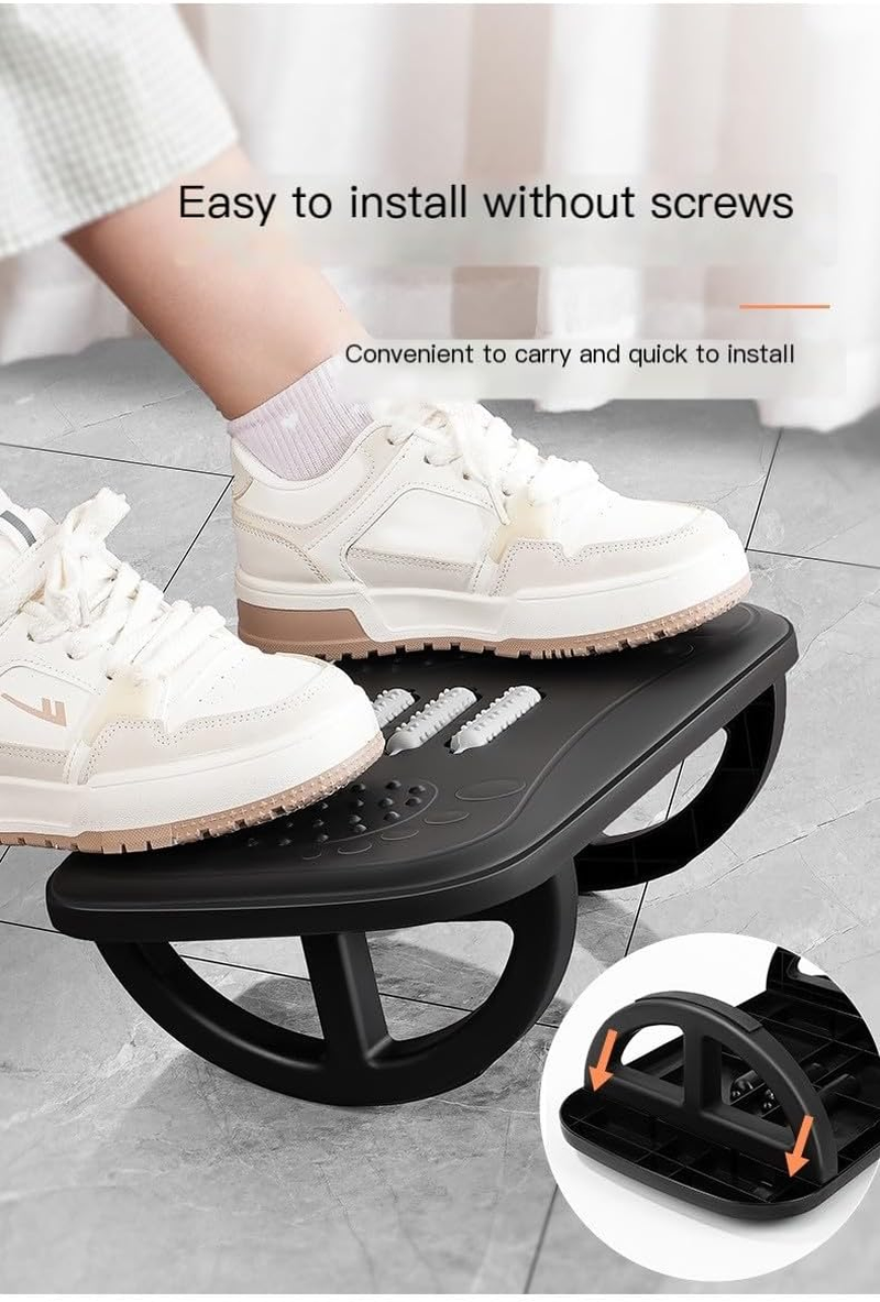 Black Home Office Footrest Footstool with Massage Nodes image number 4