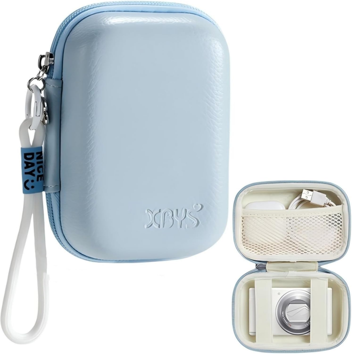 Digital Camera Case Compatible with Camkory/For Kodak Pixpro/For Lecran/For Vahoiald/For Canon IXUS 285 HS, Small Travel Cameras Storage Holder for Accessories SD Card (Blue)
