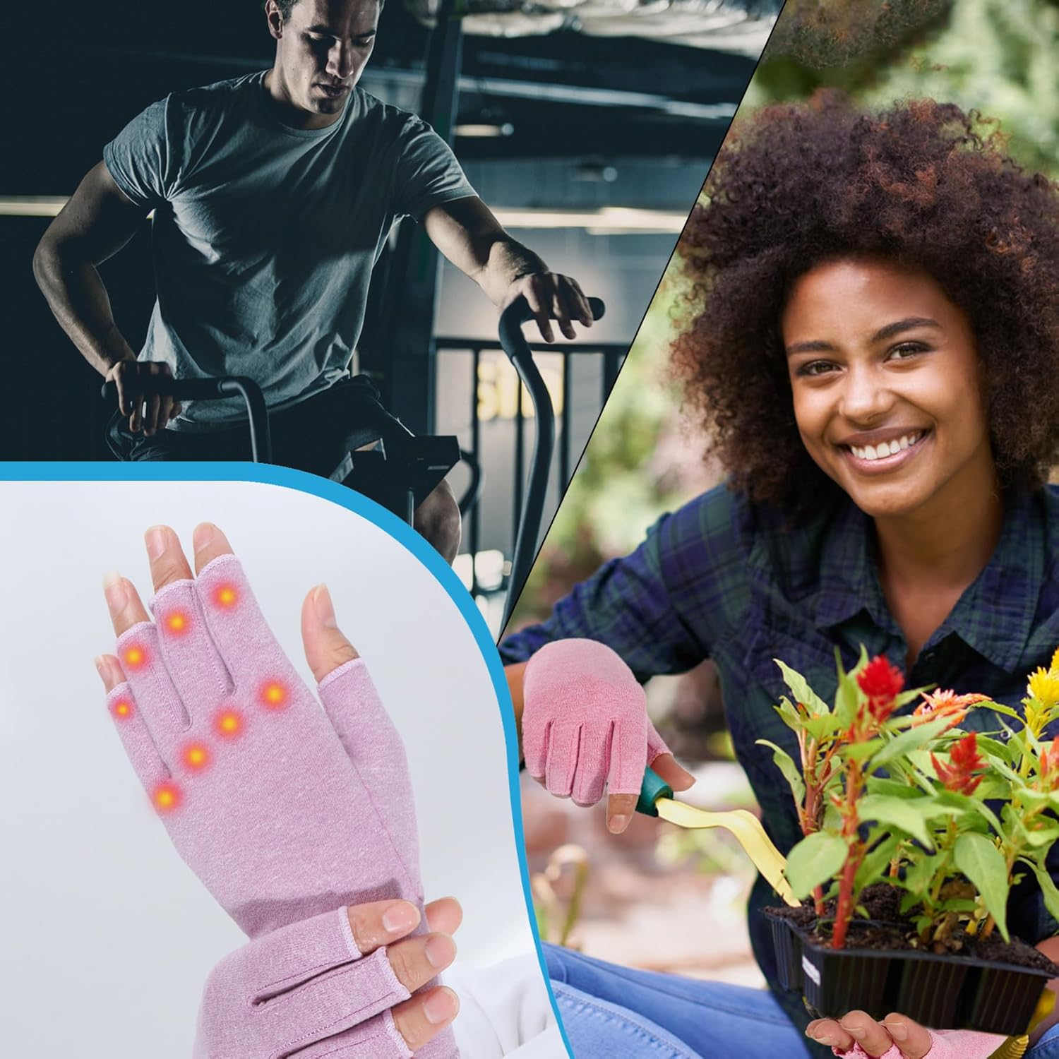 Rheumatoid Arthritis Gloves - Compression Gloves Fingerless Joint Pain Relief Hand Mitten Warmth Gloves Carpal Tunnel Gloves for Women Men image number 6