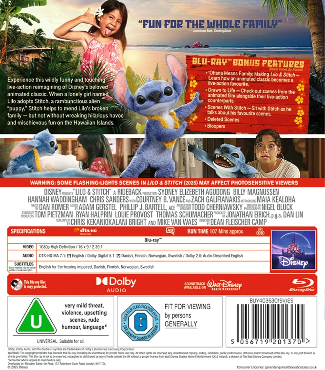 Disney'S Lilo & Stitch (Live Action) 2025 BD [Blu-Ray] [Region Free] image number 5