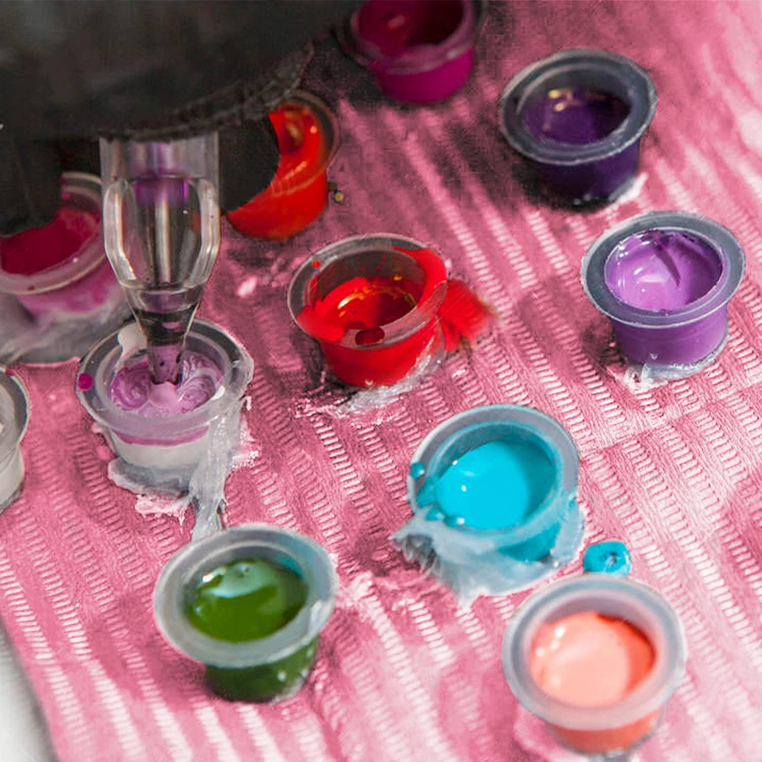 Lainrrew Disposable Dental Bibs, 50 Pcs Waterproof Patient Bibs Dentist Bibs Napkin Tattoo Bibs Sheets Cloths Tattoo Table Covers Clean Pad Tattoo Tray Covers Tattoo Supplies, 13 X 18 (Pink)