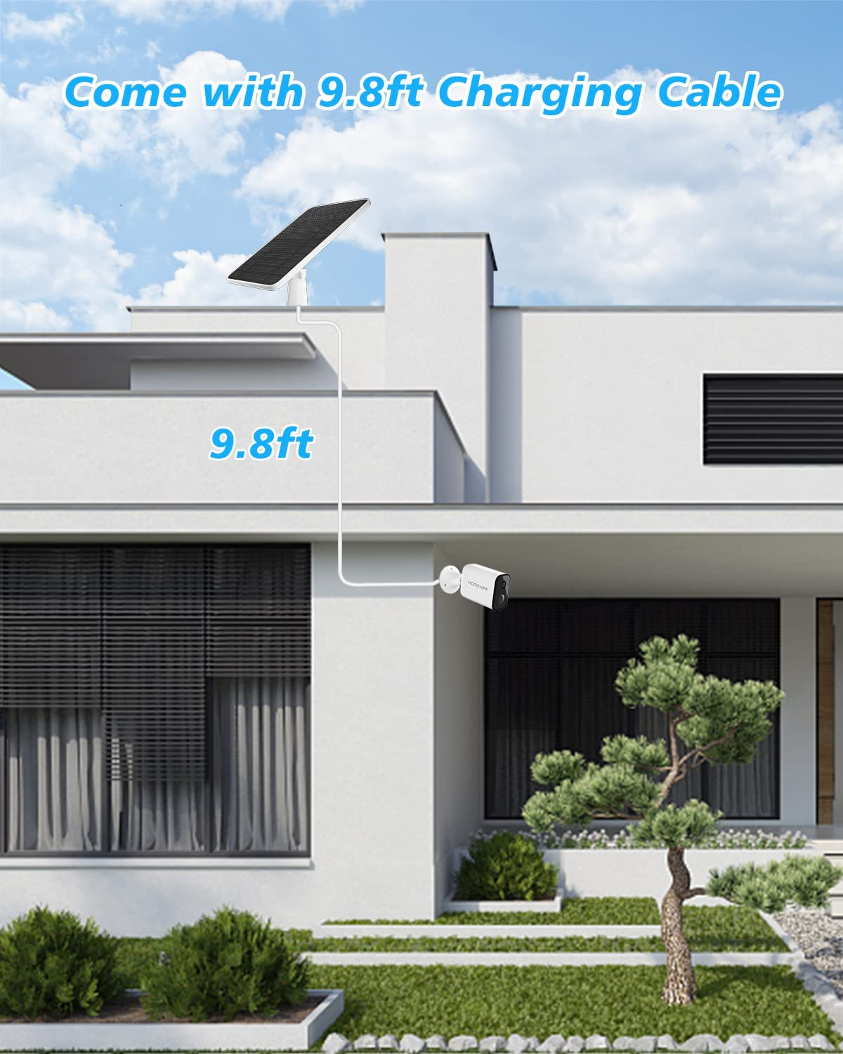 Solar Panel Charger Compatible with Arlo Ultra/Ultra 2/Pro 3/Pro 4/Pro 3 Floodlight Security Camera, 5V 4W Solar Panels Charging IP65 Weatherproof with 3M Charging Cable Adjustable Wall Mount (3 Pack) image number 6