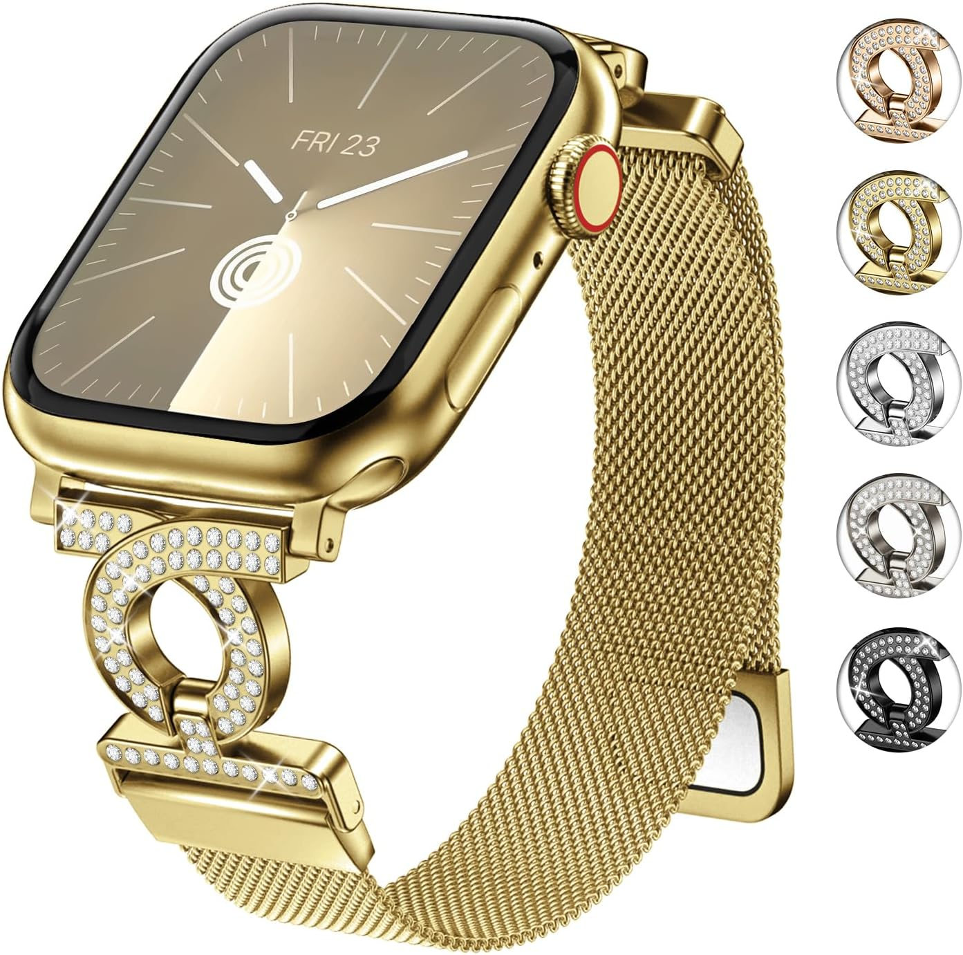 Wutwuk Compatible with Apple Watch Band 49Mm 46Mm 45Mm 44Mm 42Mm(Series 3 2 1) Ladies Mlanniese Loop Bands for Iwatch Series 11 10 9 8 7 6 5 4 3 2 1 SE Ultra Women with Magnetically Absorbent Clasp