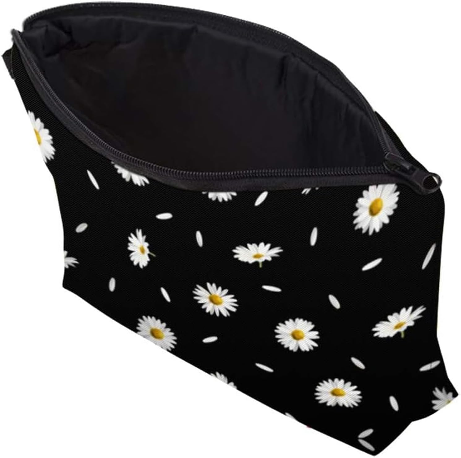 Travel Cosmetic Bag, Mini Travel Toiletry Bag Organizer for Purse Portable Zipper Make up Pouch Small Cosmetic Case, Travel Cute Purse Case for Women (Daisies) - Leopard Print image number 3