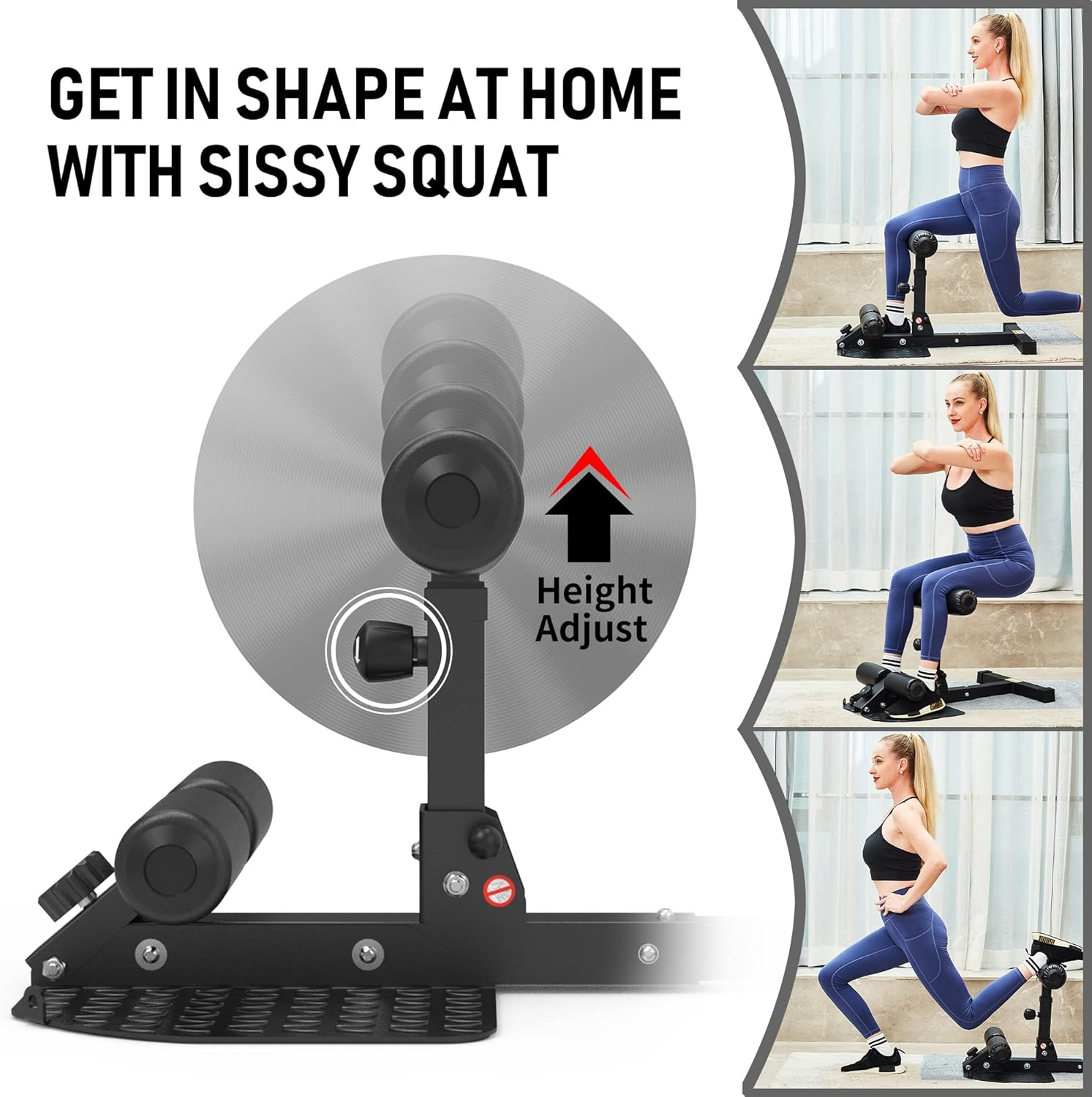 Leikefitness Deep Sissy Squat Bench Core Workout Multifunctional Leg Exercise Machine for Home Gym image number 2