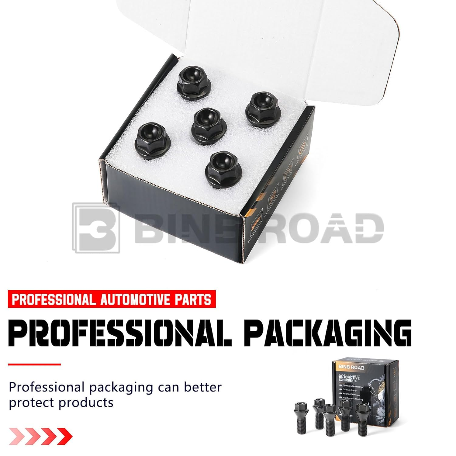 BINB Road 36136781151 Wheel Lug Bolt Nuts M14X1.25 Compatible with BMW MINI 118D 120D 218D 225D 318D 330D 330I 425D 428I 530D 550I M5 X1 X2 X3 X4 X5,5Pcs image number 2