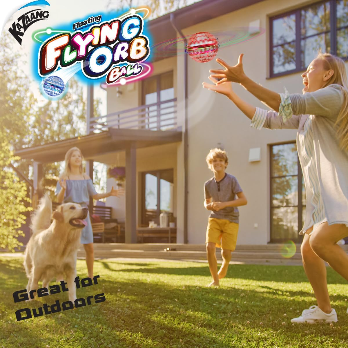 Kazaang Floating Flying Orb Ball Red - Toys Soaring Hover Boomerang Spinner Hand Controlled Cosmic Globe Spinning Kids Adults Outdoor Fly Toy Birthday Gift Cool Stuff for Boys Girls 8 9 10+ Year Old image number 2