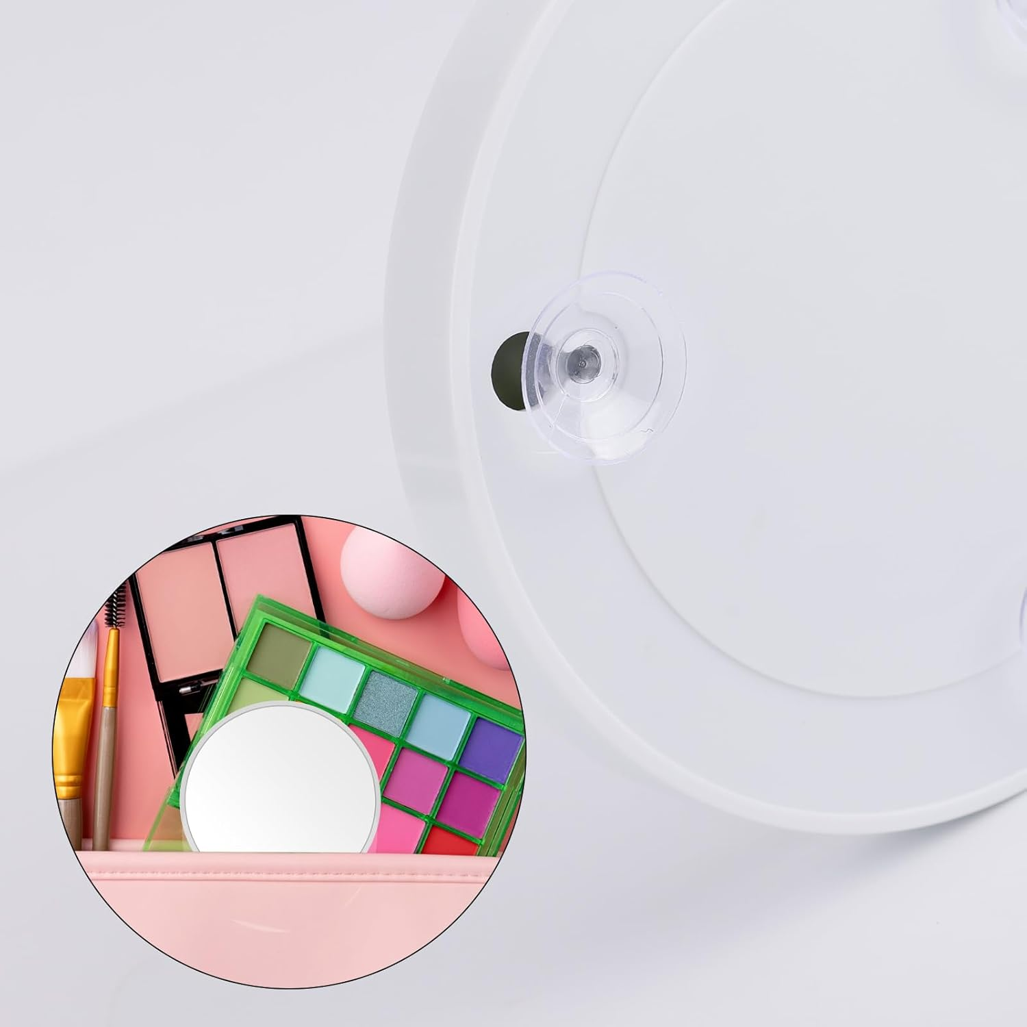 10X Magnifying Mirror, 4.5 Inch Makeup Mirror with Suction Cup and Angled Tweezers Face Mirror Small Mirror Suitable for Eyebrows Beard Remove Blackheads (White) image number 1