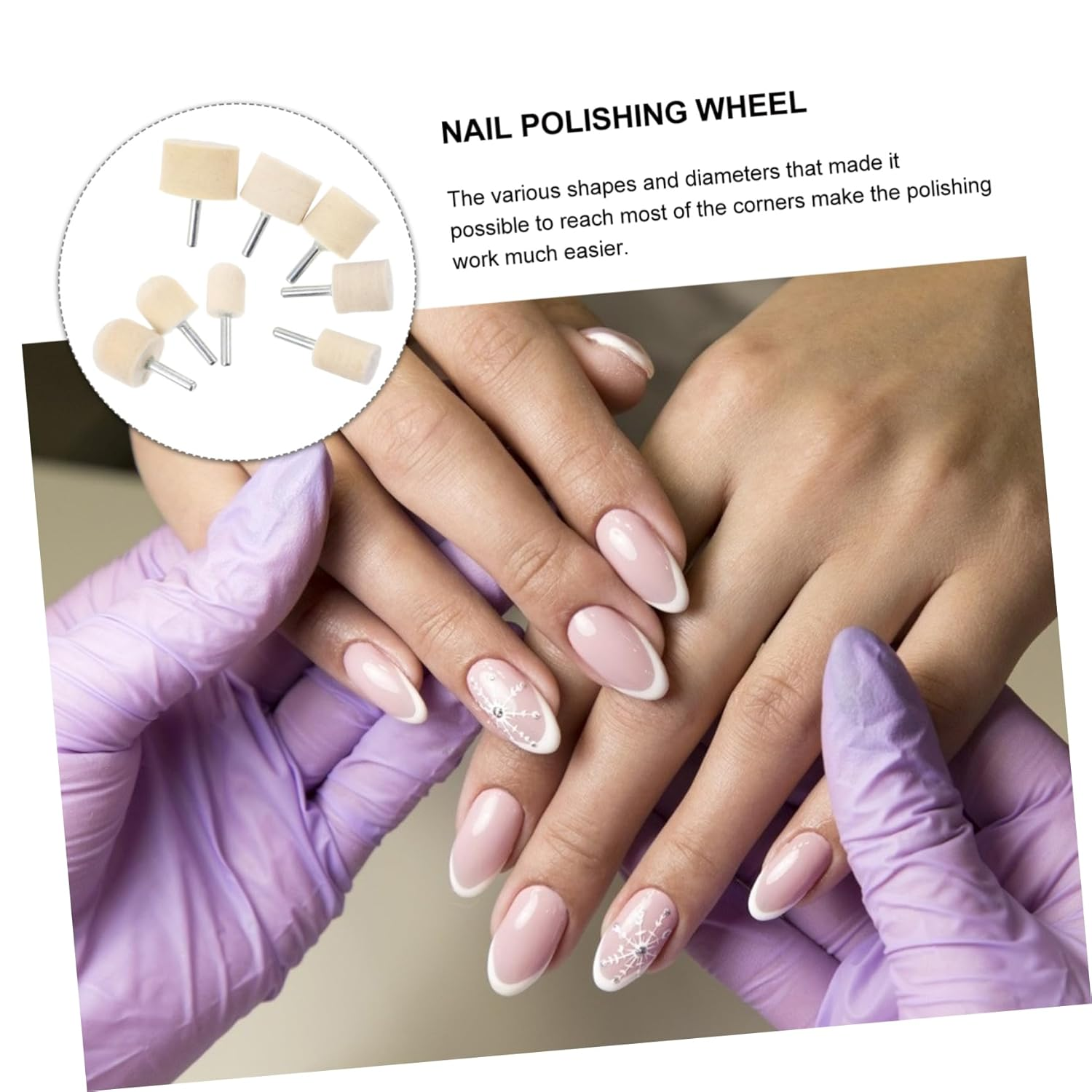 Didiseaon 8Pcs Nail Polishing Pad Assortment Kit Polishing Buffing Wheel Buffing Mop Kit Nail Polisher Equipment image number 1