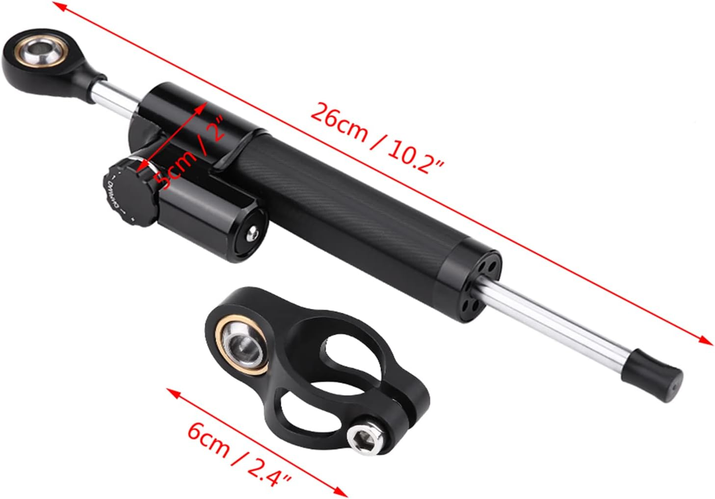 Universal Motorcycle Steering Damper Stabilizer Linear Reversed Safety Control with Speed-Sensitive Damping System CNC Machined Aluminum for Most Motorcycles image number 4