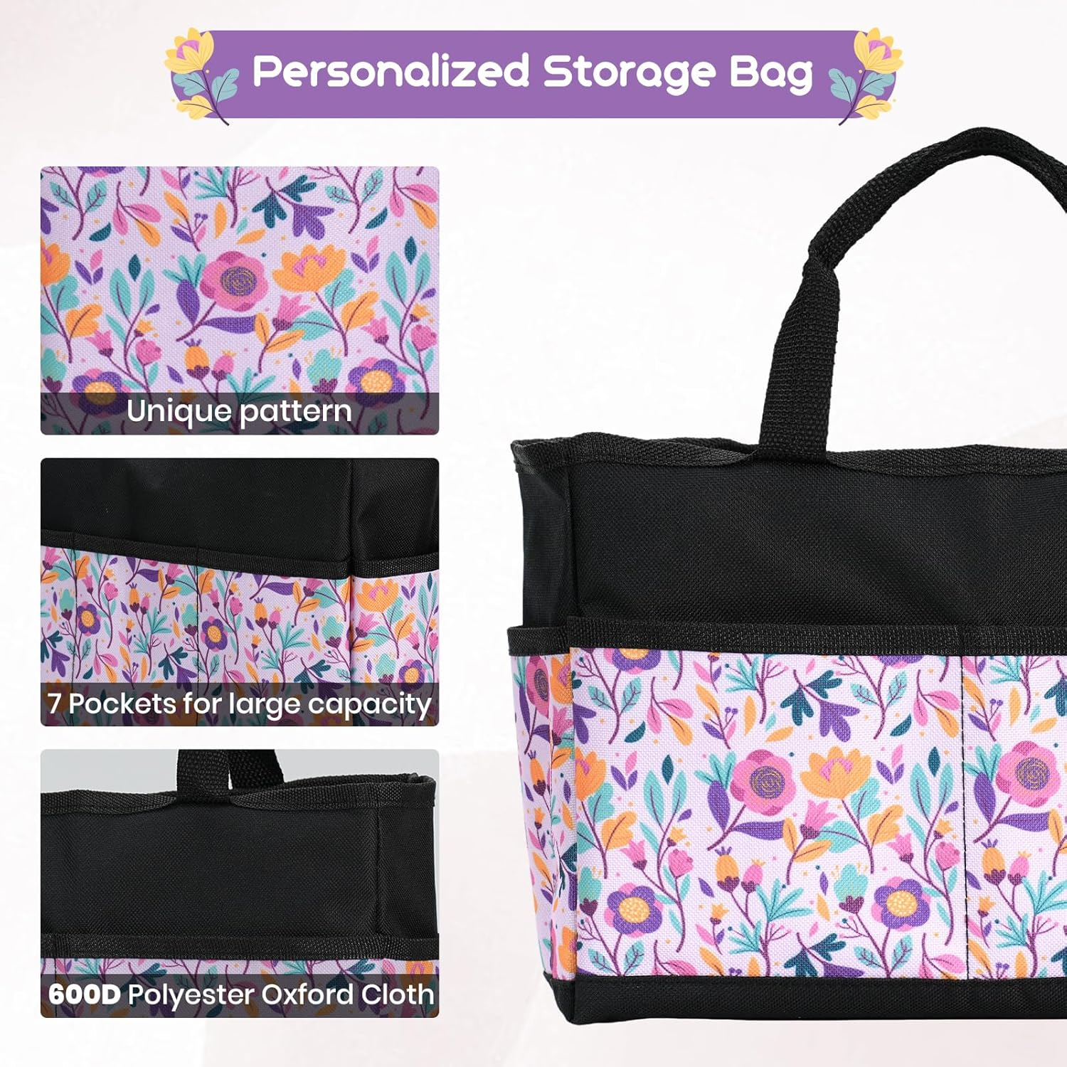 Velway Garden Tool Set 5-Piece Garden Tools with Floral Pattern & Gift Box Including Gloves, Garden Shovel, Scissors image number 2