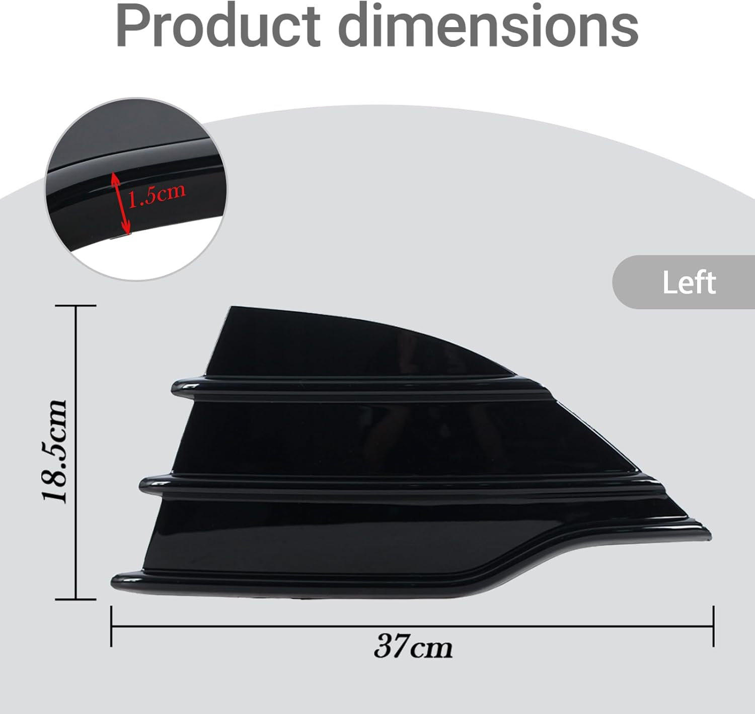 JESYMBX Front Bumper Lower Grill Cover Trim for Ford Kuga Escape 2013-2016 Tow Hook DV45-17K947-B Left image number 5