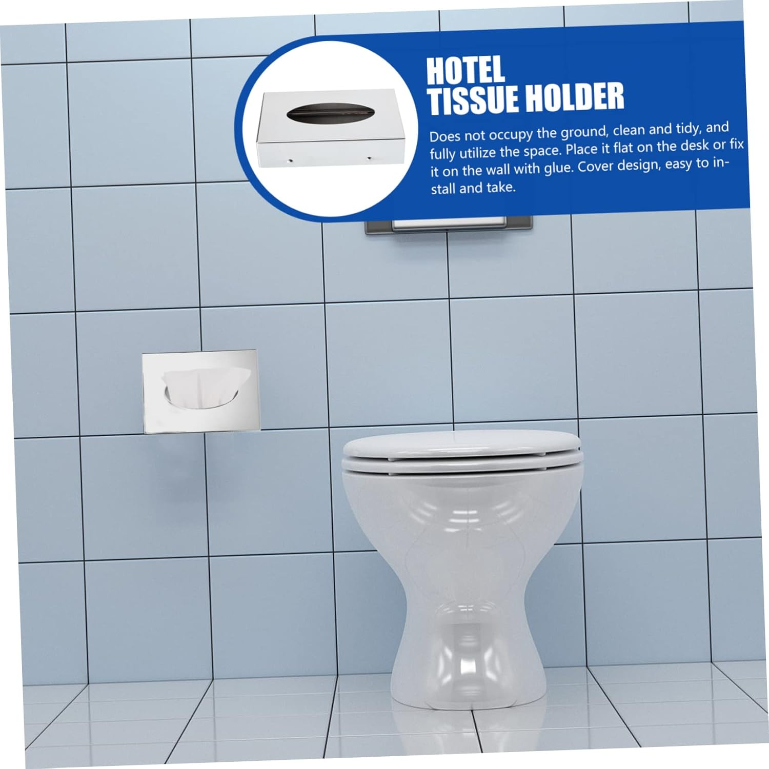 Alipis Modern Mirror Paper Box Tissue Storage Box Steel Frame Tissue Paper Holder image number 3