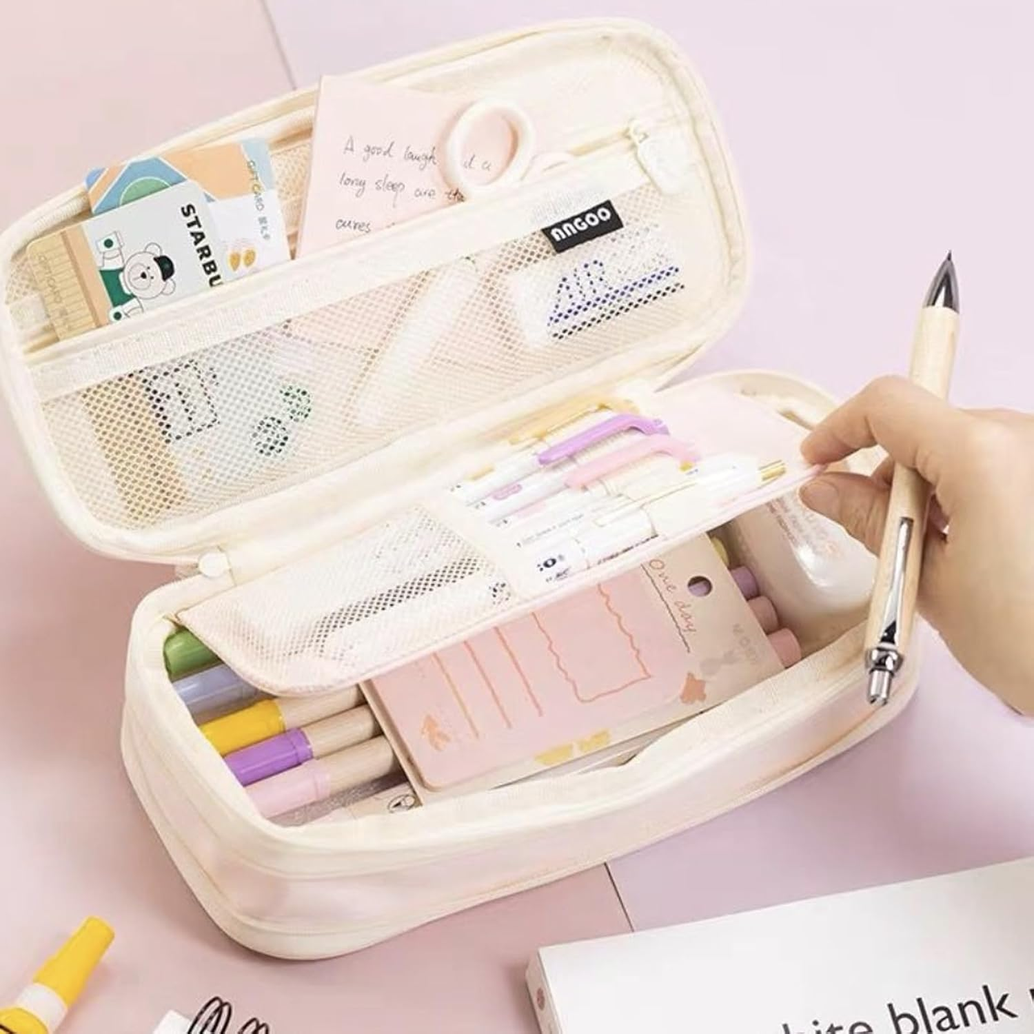 Large Capacity Pencil Pen Case for Office and School Supplies, Multi-Functional Storage Organizer for Pens, Pencils, Stationery, and More, Gift for Students and Professionals