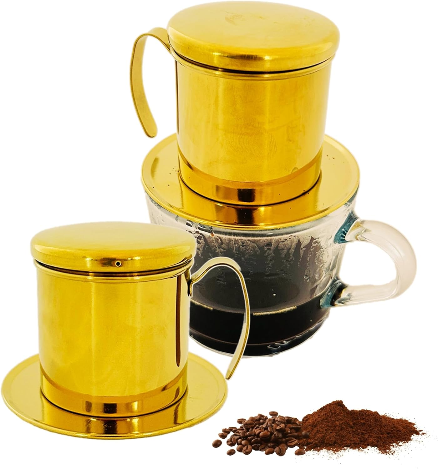 Vietnamese Coffee Phin Filter - Silver, Traditional Portable Stainless Steel Coffee Phin for Authentic Vietnamese Coffee Drip Brewing