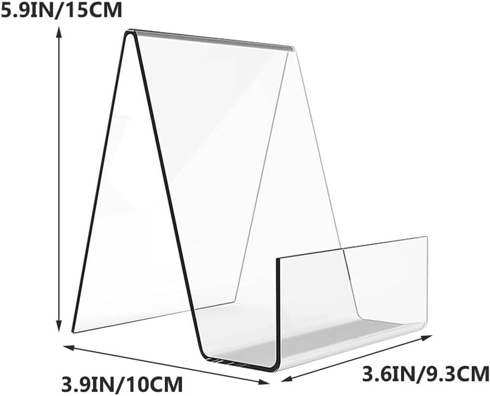 STOBOK 2Pcs Acrylic Book Stand Clear Display Racks Slip-Resistant Table Stands for Books Files and Artwork Calendar Brackets for Home and Office Use image number 4