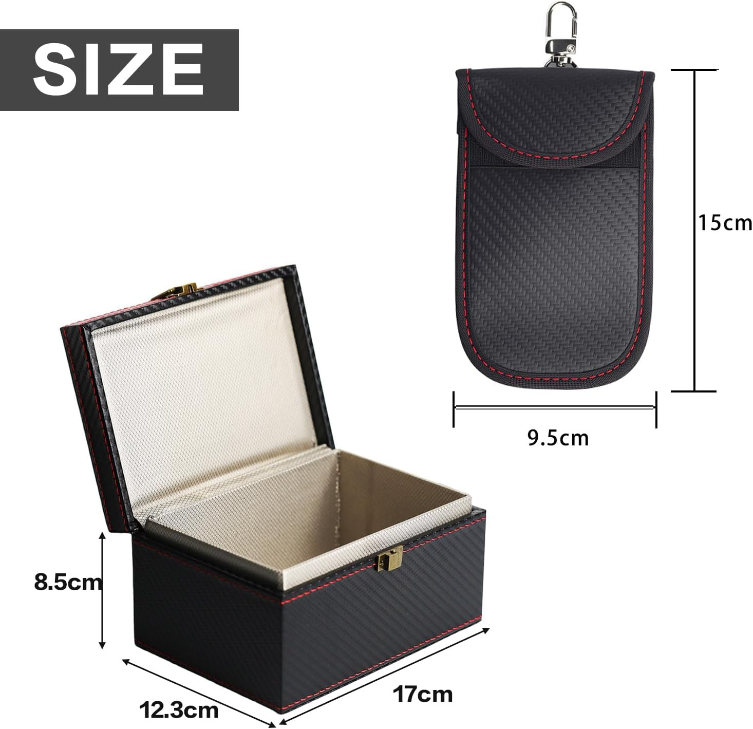 Kaoruo 2 Pack Faraday Bag & Large Faraday Box for Key Fob Protector,Keyless Entry RFID Blocking Set, Anti-Theft Signal Blocking Cages Protects Car Key with Industry Leading High Secuity Protection image number 4