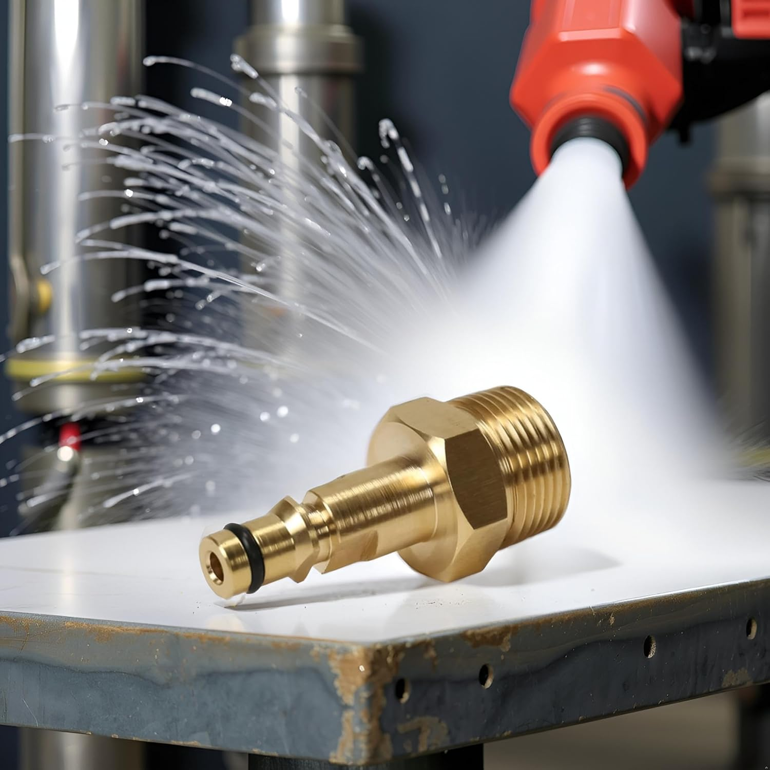 High Pressure Washer Adapter, High Pressure Hose Attachment, Hose Adapter Quick Connect, Brass M22 Washer Gun Hose Pipe Convert Tool Hoses Accessories (M22 14MM Fitting Hose Connector) image number 3