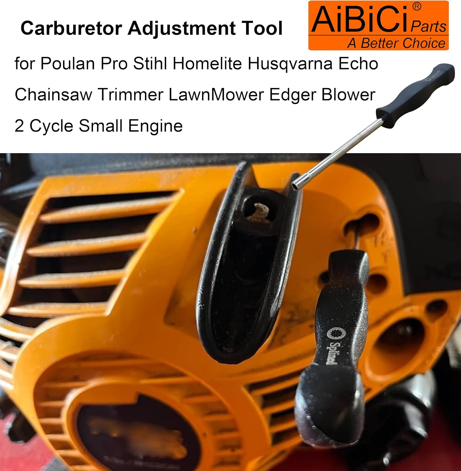 AIBICI Carburetor Adjustment Tool Screwdriver Cleaning Kit Carrying Case for Common 2 Cycle Small Engine, Fits Stihl Poulan Husqvarna MTD Trimmer Weedeater Chainsaw, Pack of 8 image number 2